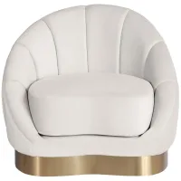 Shelly Velvet Chair in Cream by Meridian Furniture