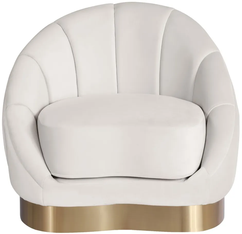 Shelly Velvet Chair in Cream by Meridian Furniture