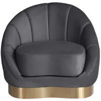 Shelly Velvet Chair in Grey by Meridian Furniture