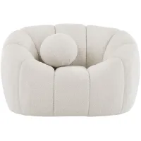 Elijah Boucle Fabric Chair in Cream by Meridian Furniture
