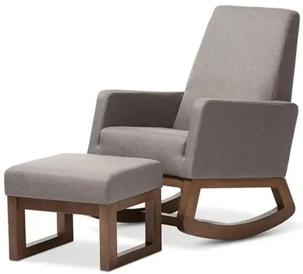 Yashiya Rocking Chair and Ottoman Set