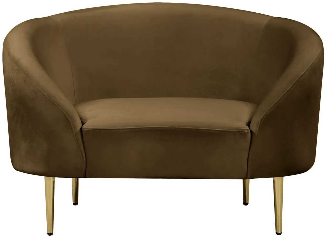 Ritz Velvet Chair in Brown by Meridian Furniture