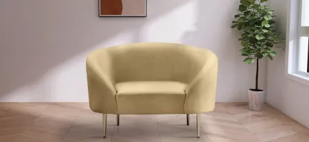 Ritz Velvet Chair in Camel by Meridian Furniture