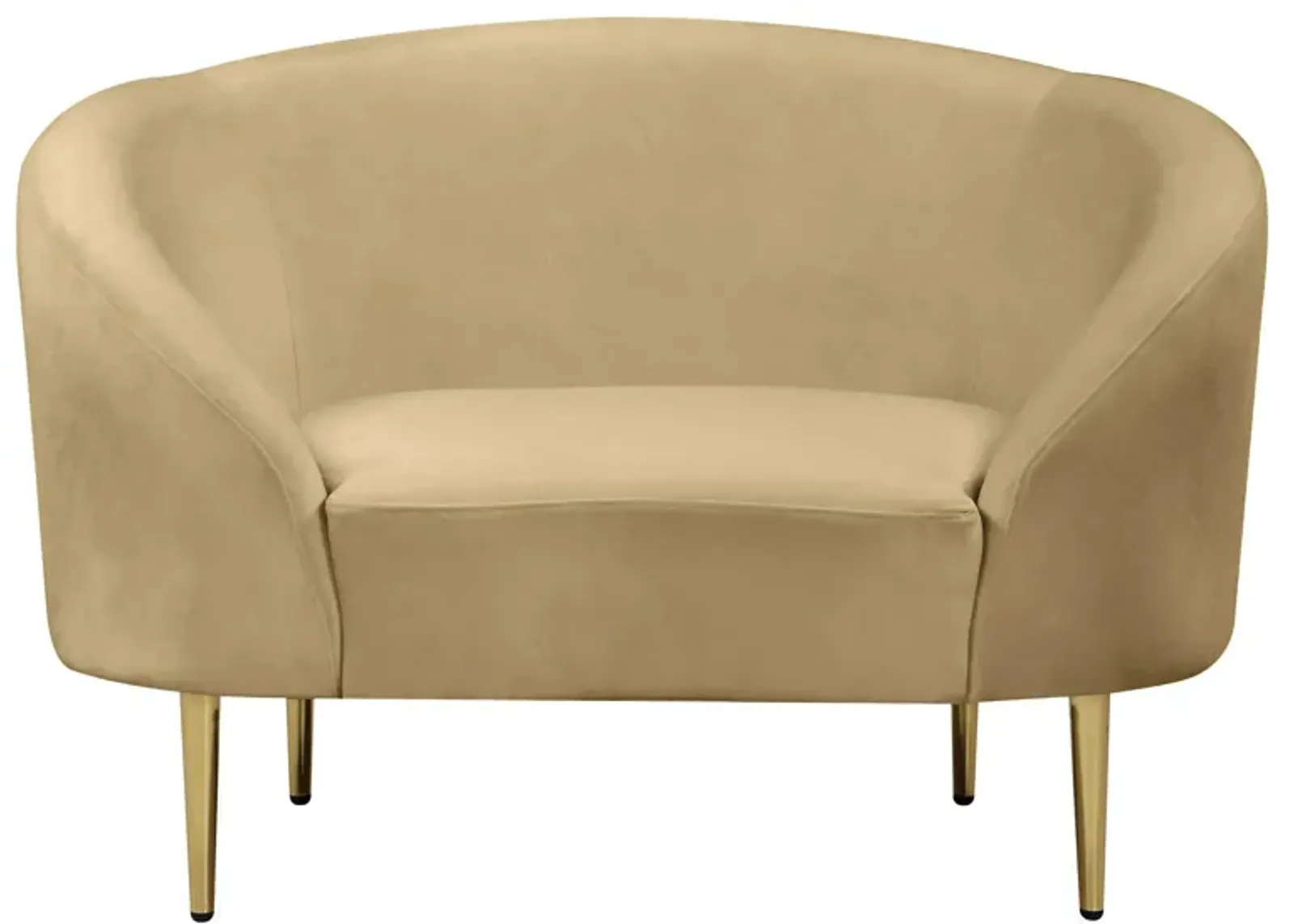 Ritz Velvet Chair in Camel by Meridian Furniture