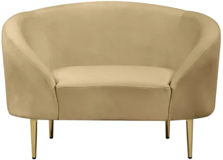 Ritz Velvet Chair in Camel by Meridian Furniture