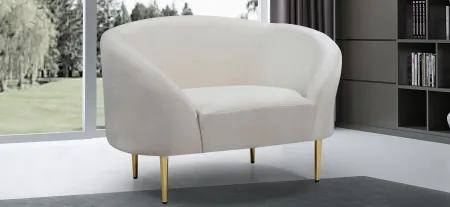 Ritz Velvet Chair in Cream by Meridian Furniture
