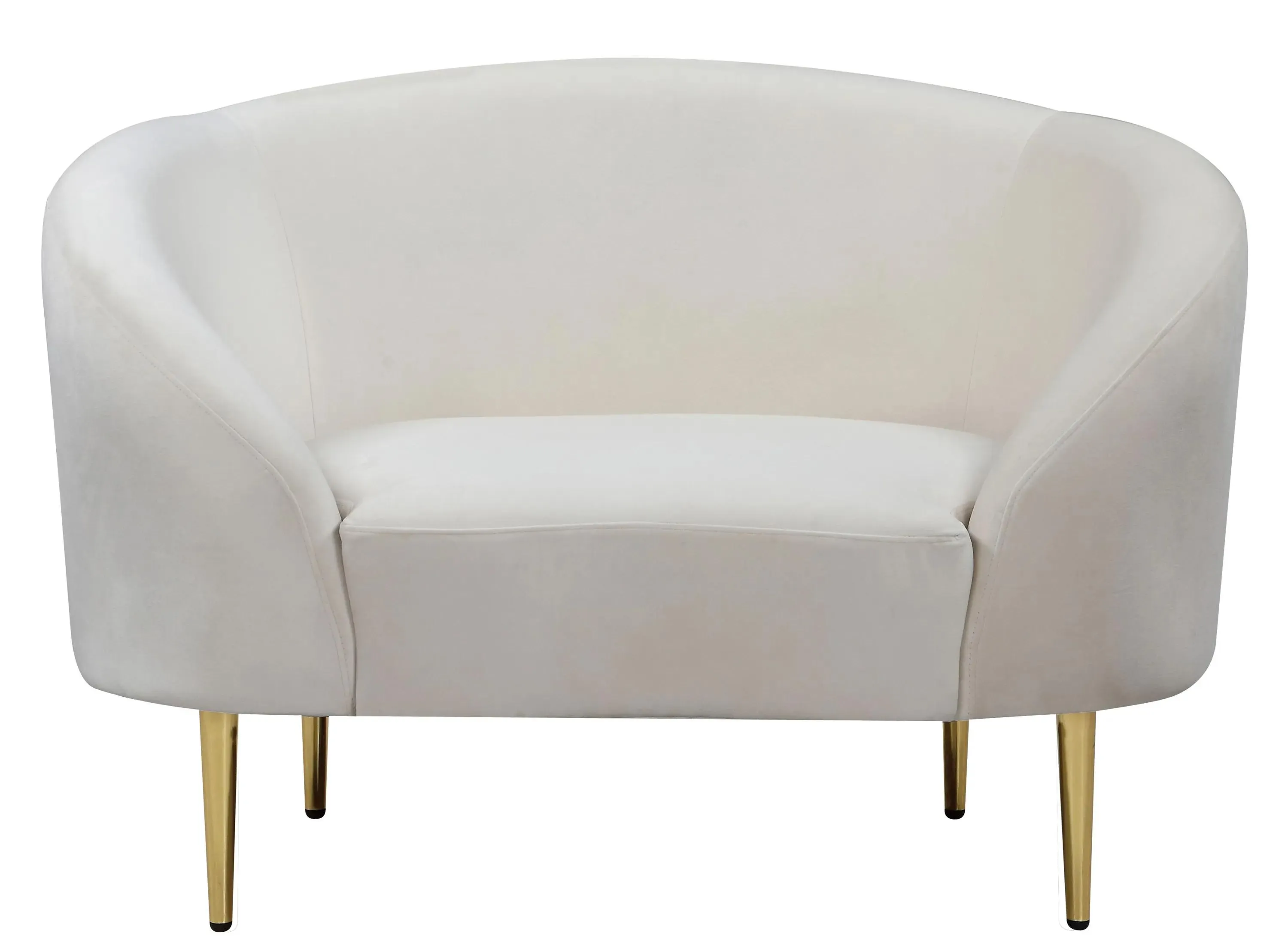 Ritz Velvet Chair in Cream by Meridian Furniture