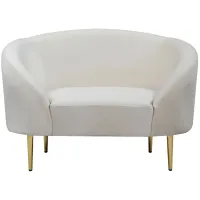 Ritz Velvet Chair in Cream by Meridian Furniture