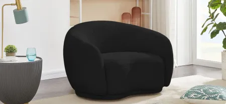 Hyde Boucle Fabric Chair in Black by Meridian Furniture