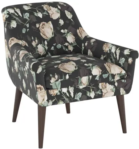 Tori Accent Chair in Champagne Roses Black by Skyline