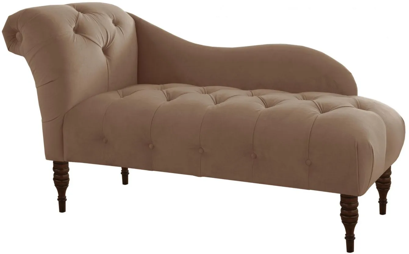 Opulence Chaise Lounge in Velvet Cocoa by Skyline