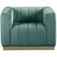 Marlon Velvet Chair in Mint by Meridian Furniture