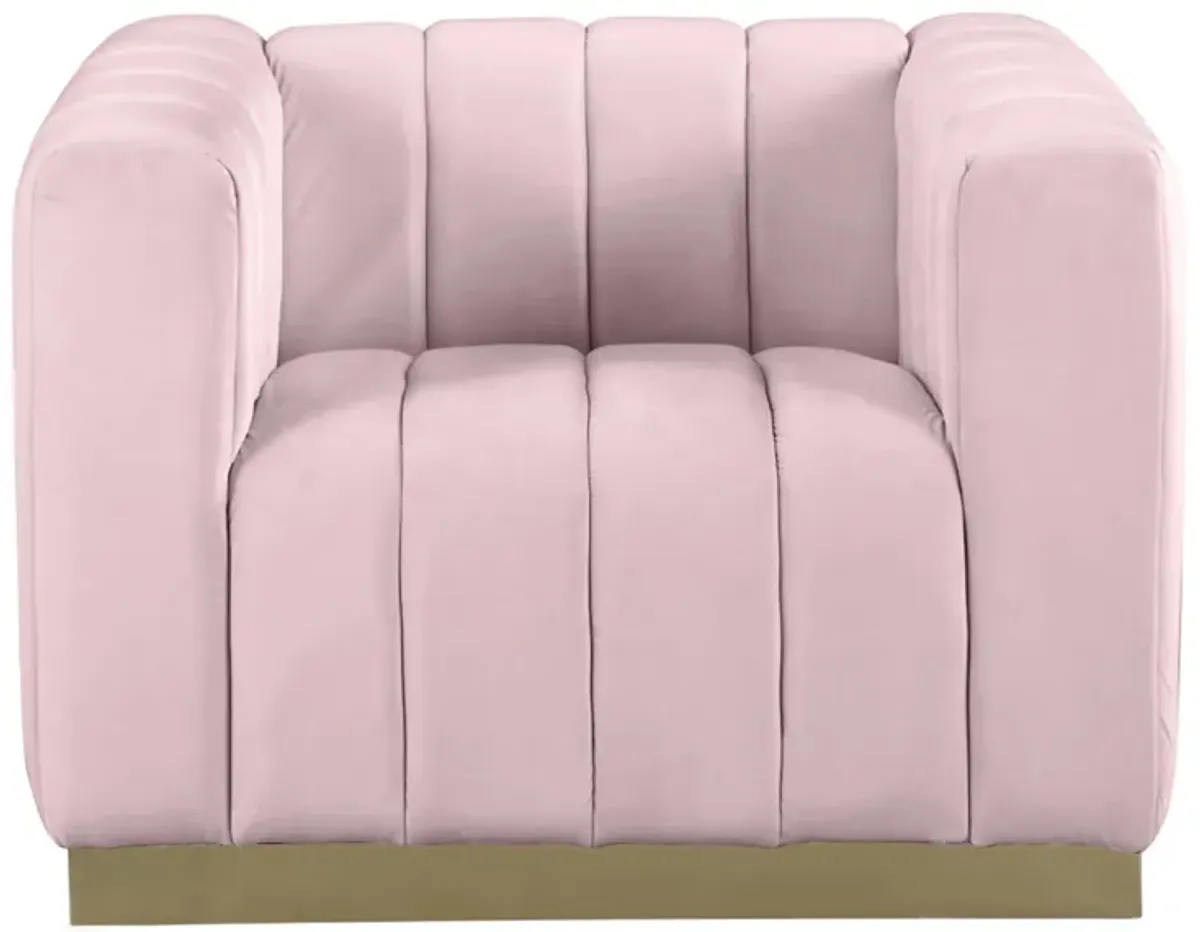 Marlon Velvet Chair in Pink by Meridian Furniture