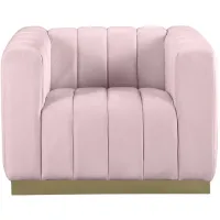 Marlon Velvet Chair in Pink by Meridian Furniture