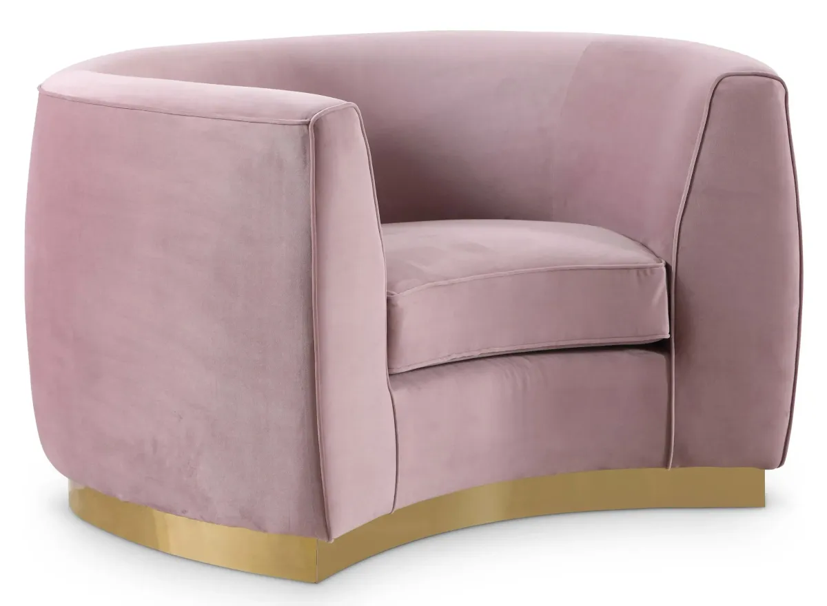 Julian Velvet Chair in Pink by Meridian Furniture