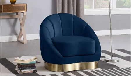 Shelly Velvet Chair in Navy by Meridian Furniture