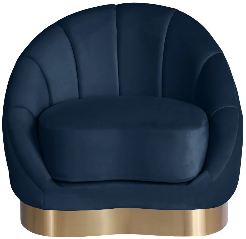 Shelly Velvet Chair in Navy by Meridian Furniture