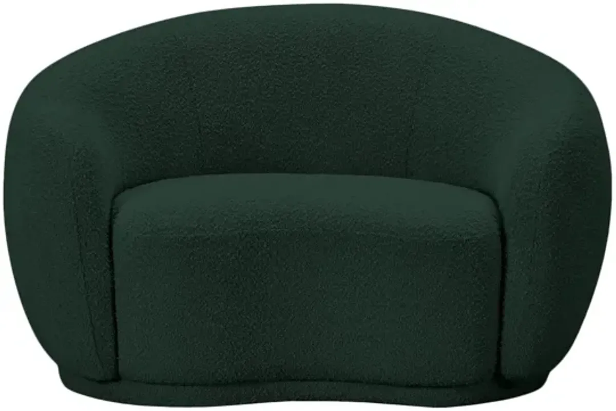 Hyde Boucle Fabric Chair in Green by Meridian Furniture