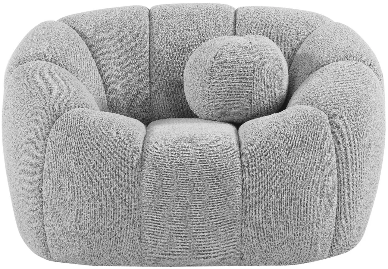Elijah Boucle Fabric Chair in Grey by Meridian Furniture