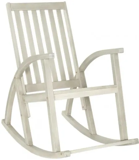Clayton Outdoor Rocking Chair in White by Safavieh