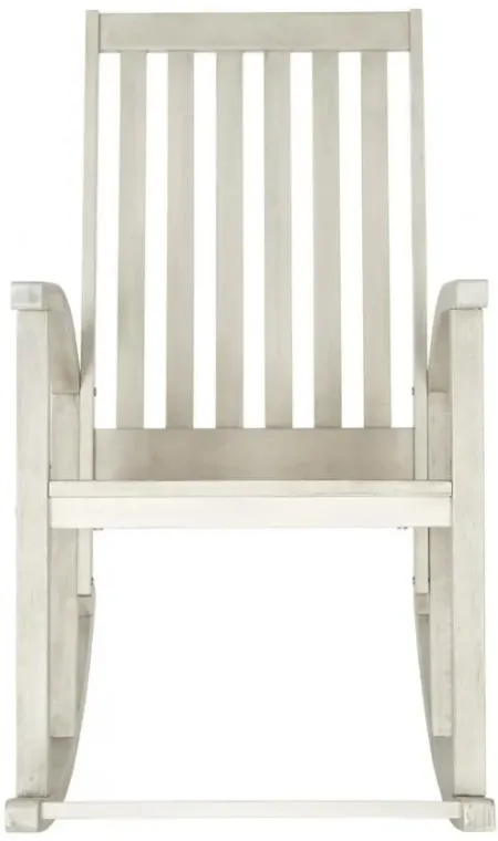 Clayton Outdoor Rocking Chair in White by Safavieh