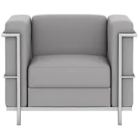 Gibeault Club Chair in Light Gray Antimicrobial Vinyl; Silver by Coe Distributors