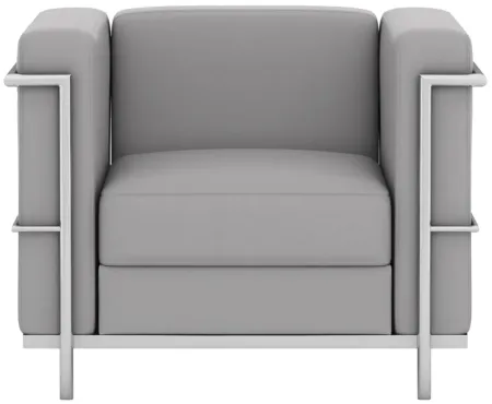 Gibeault Club Chair in Light Gray Antimicrobial Vinyl; Silver by Coe Distributors