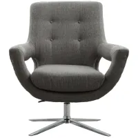 Quinn Swivel Accent Chair in Gray by Armen Living