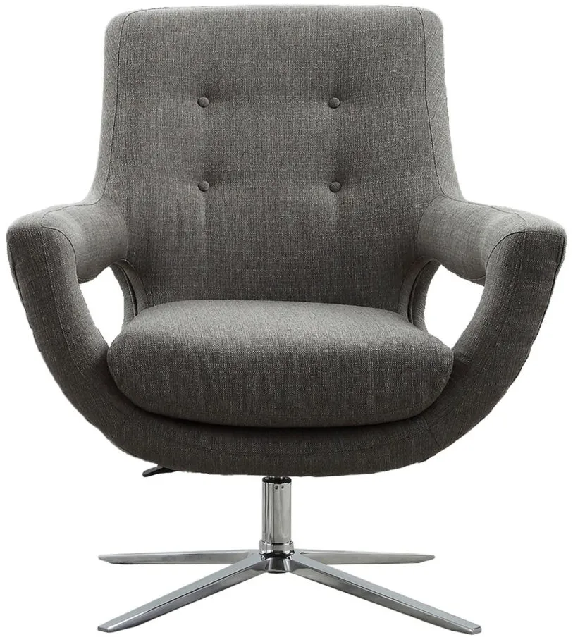 Quinn Swivel Accent Chair in Gray by Armen Living