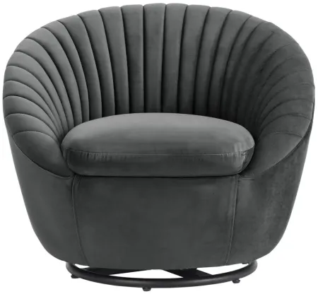 Bella Swivel Accent Chair in Dark Gray by Armen Living