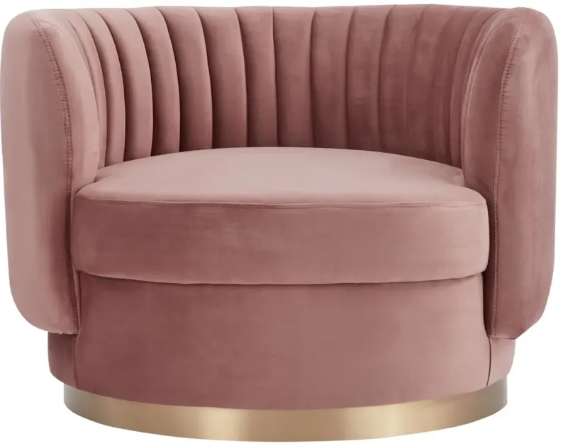 Davy Swivel Accent Chair in Blush by Armen Living