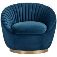 Mitzy Swivel Accent Chair in Navy by Armen Living