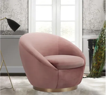 Yves Swivel Accent Chair in Blush by Armen Living