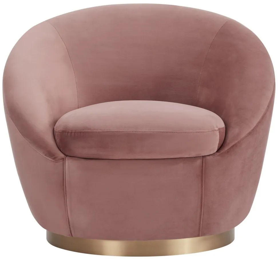 Yves Swivel Accent Chair in Blush by Armen Living
