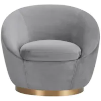 Yves Swivel Accent Chair in Gray by Armen Living