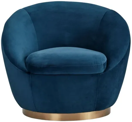 Yves Swivel Accent Chair in Navy by Armen Living