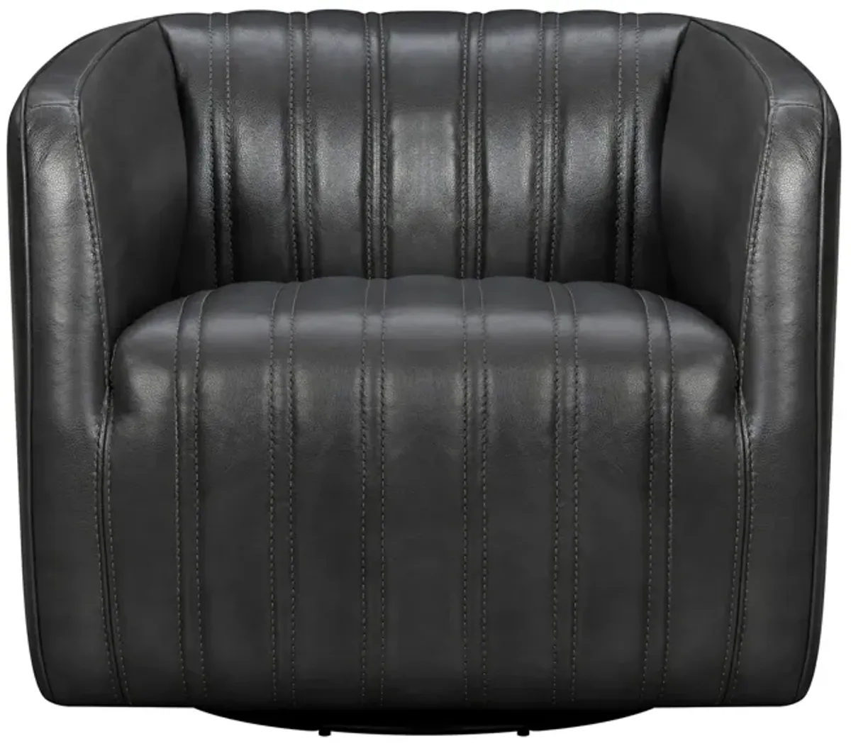 Aries Swivel Barrel Chair in Pewter by Armen Living