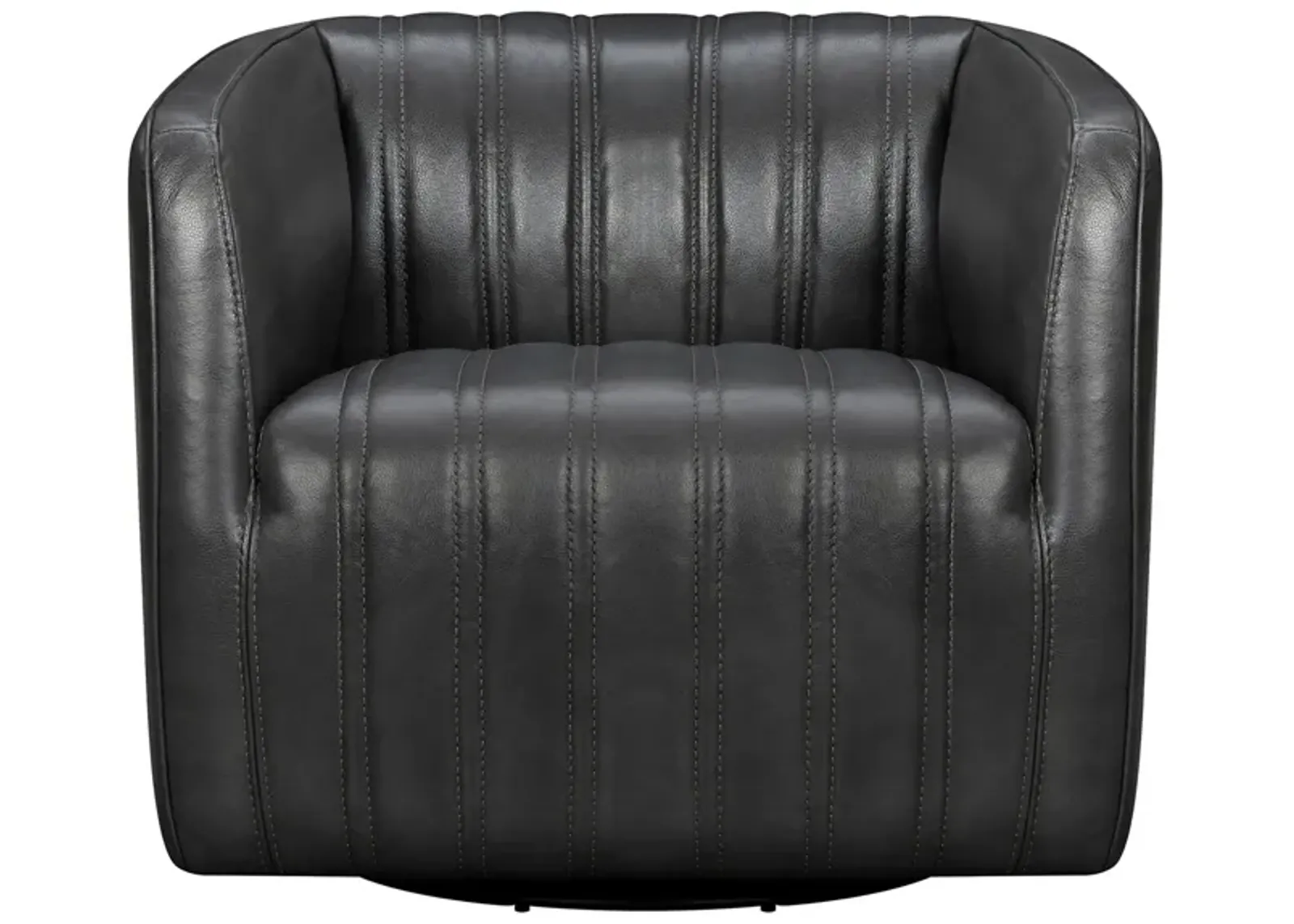 Aries Swivel Barrel Chair in Pewter by Armen Living