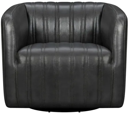 Aries Swivel Barrel Chair in Pewter by Armen Living