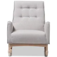 Marlena Rocking Chair in Grayish Beige by Wholesale Interiors