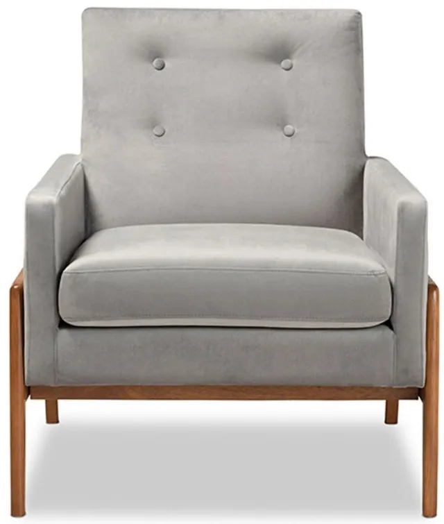 Perris Lounge Chair in Gray/Walnut Brown by Wholesale Interiors