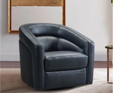Desi Swivel Accent Chair in Black by Armen Living