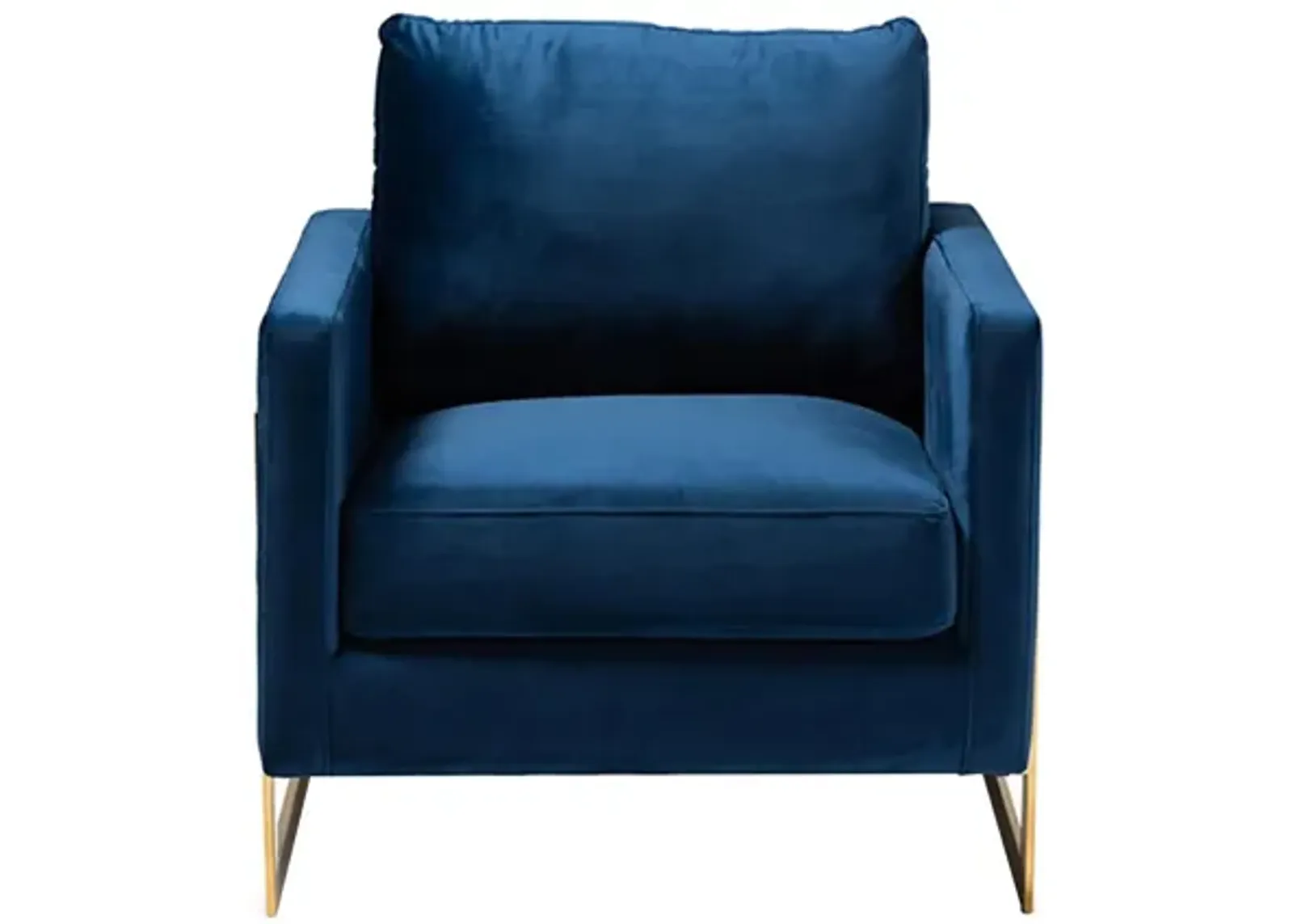 Matteo Armchair in Royal Blue/Gold by Wholesale Interiors