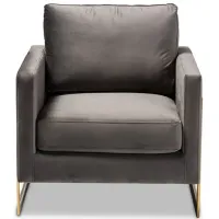 Matteo Armchair in Gray/Gold by Wholesale Interiors