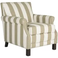 Easton Club Chair in OLIVE/WHITE by Safavieh