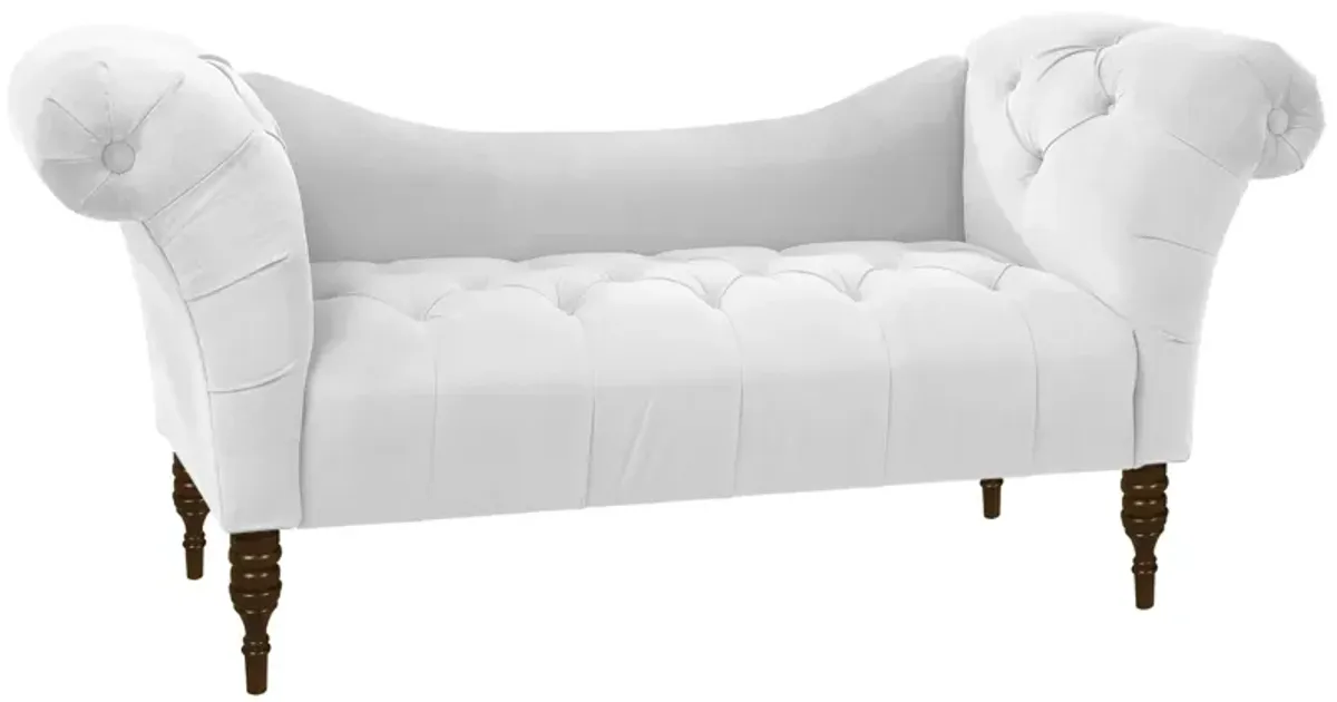 Lansing Chaise Lounge in Velvet White by Skyline