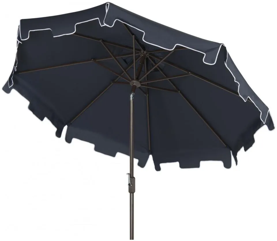 Zimmerman 9' Outdoor Market Umbrella in Navy by Safavieh