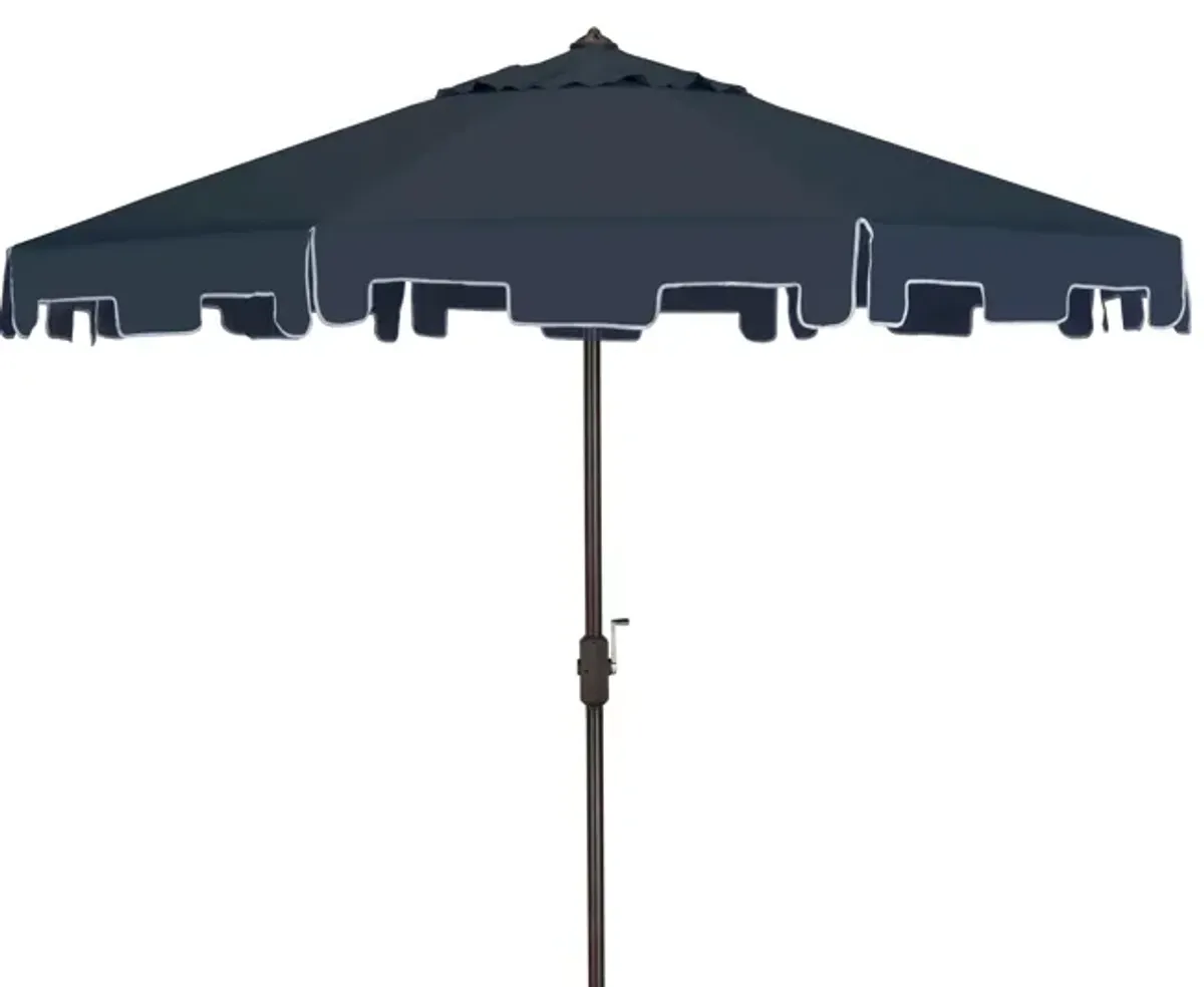 Zimmerman 9' Outdoor Market Umbrella in Navy by Safavieh