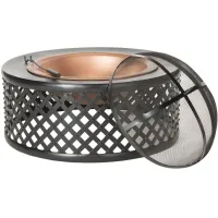 Frank Outdoor Fire Pit in Copper/Black by Safavieh