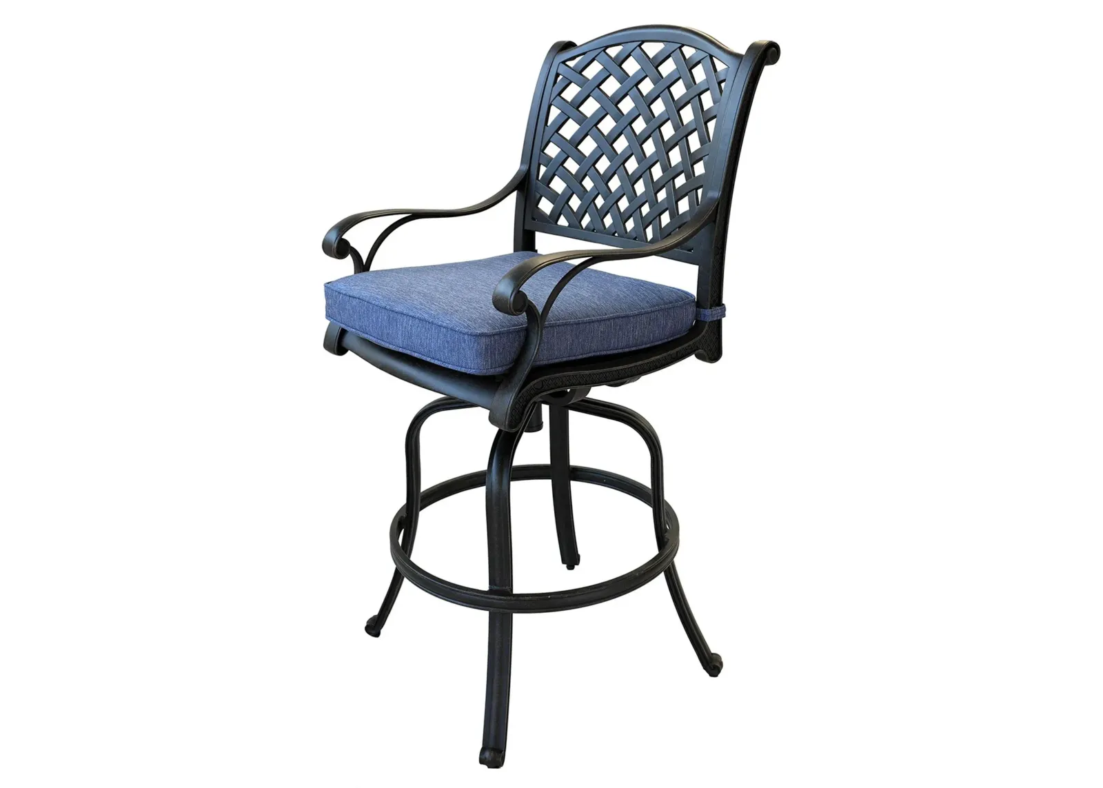 Castle Rock Outdoor Bar Stool in Navy Blue by Bellanest